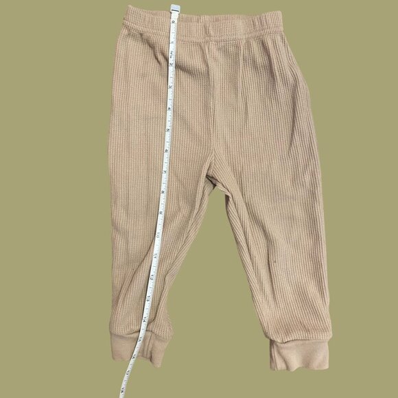 🤎 Chick Pea Toddler Ribbed Knit Pants – Neutral Beige Lounge Bottoms (Size 18M) - Picture 3 of 6